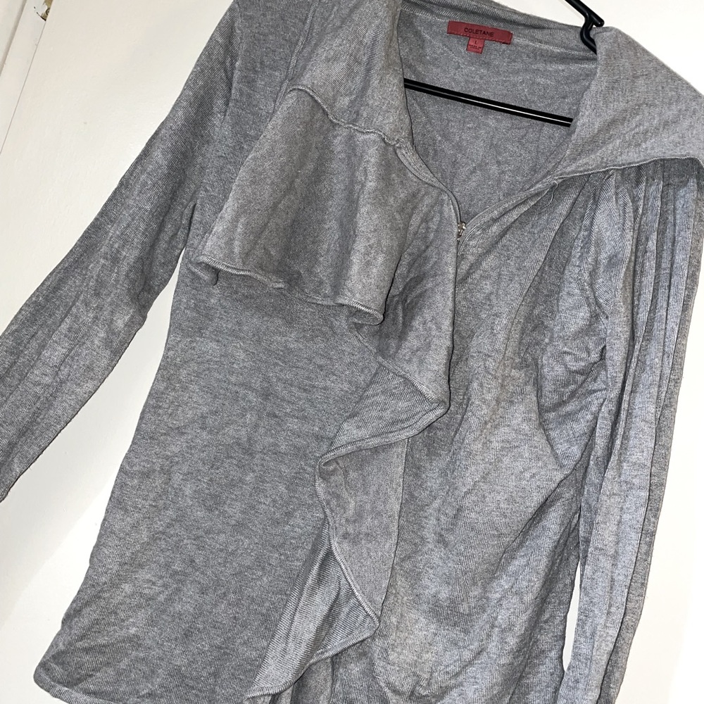 Soft gray zip up sweater!